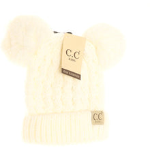 Load image into Gallery viewer, KIDS SOLID DOUBLE POM CC BEANIES