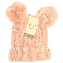 Load image into Gallery viewer, KIDS SOLID DOUBLE POM CC BEANIES