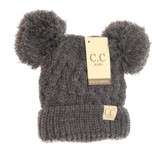 Load image into Gallery viewer, KIDS SOLID DOUBLE POM CC BEANIES