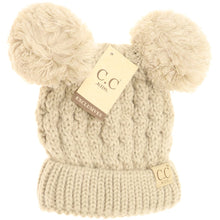Load image into Gallery viewer, KIDS SOLID DOUBLE POM CC BEANIES