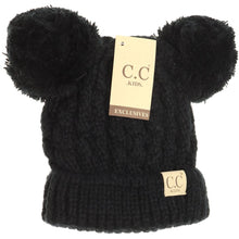 Load image into Gallery viewer, KIDS SOLID DOUBLE POM CC BEANIES