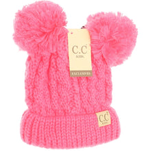 Load image into Gallery viewer, KIDS SOLID DOUBLE POM CC BEANIES
