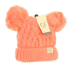 Load image into Gallery viewer, KIDS SOLID DOUBLE POM CC BEANIES